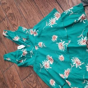Green floral dress
